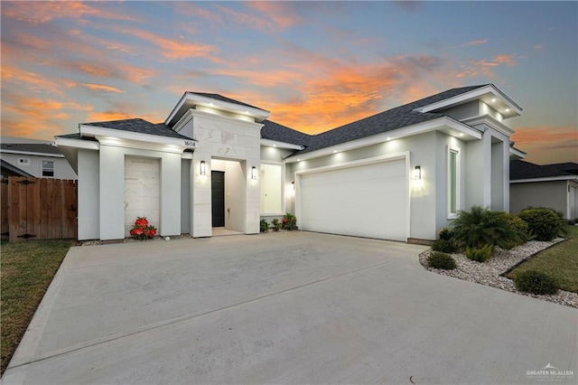 view of front facade featuring a garage