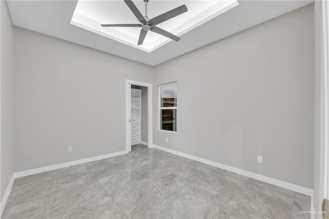 spare room featuring ceiling fan