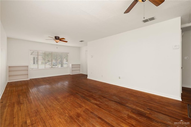 816 E 12th St, Mission, TX 78572 - unfurnished living room with a ceiling fan and hardwood / wood-style floors
