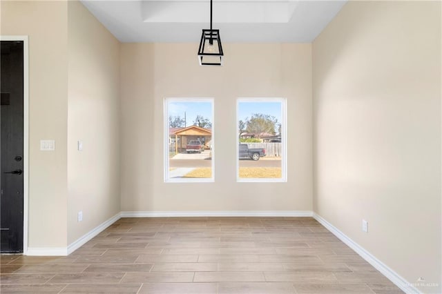 view of unfurnished dining area