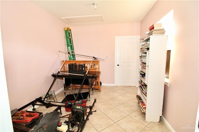 miscellaneous room featuring light tile patterned floors