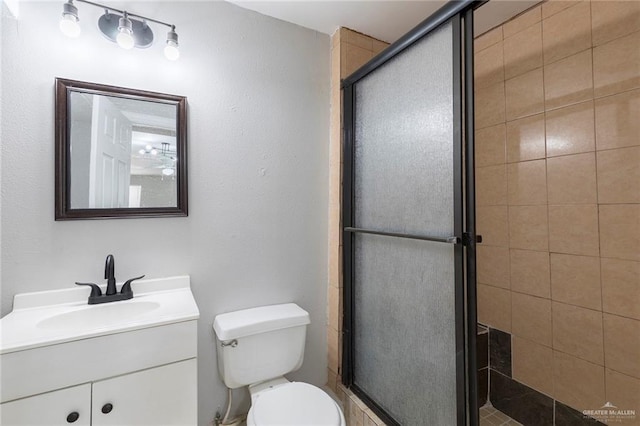 7201 S San Marcos St, Pharr, TX 78577 - full bathroom with toilet, vanity, and a shower stall