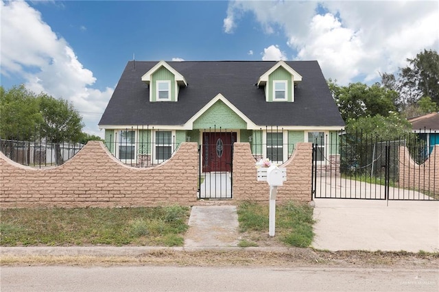 7201 S San Marcos St, Pharr, TX 78577 - new england style home featuring a fenced front yard, a gate, and concrete driveway
