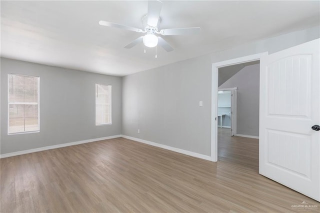 7201 S San Marcos St, Pharr, TX 78577 - unfurnished room with ceiling fan, light wood-style flooring, and baseboards