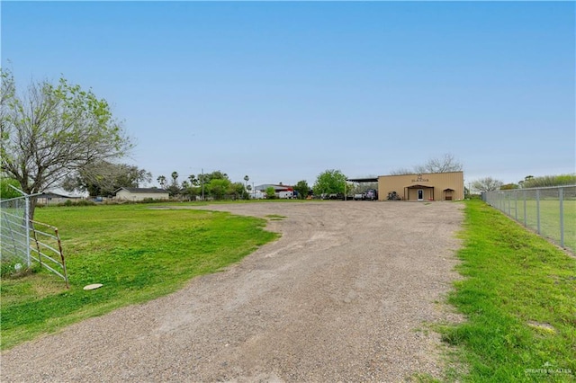 view of road with a rural view