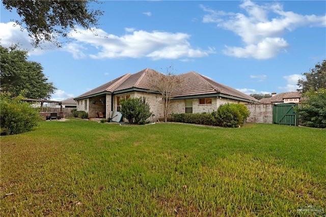 exterior space with a front lawn