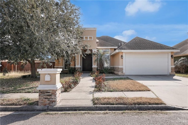 view of front of home featuring a garage