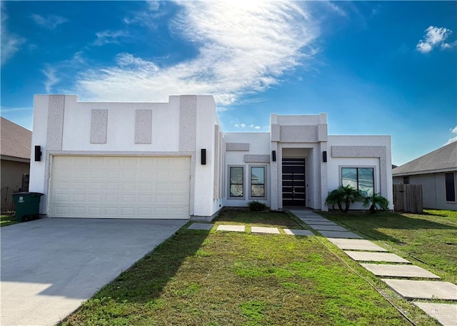 314 N 17th St, Hidalgo, TX 78557 - modern home featuring stucco siding, driveway, and an attached garage