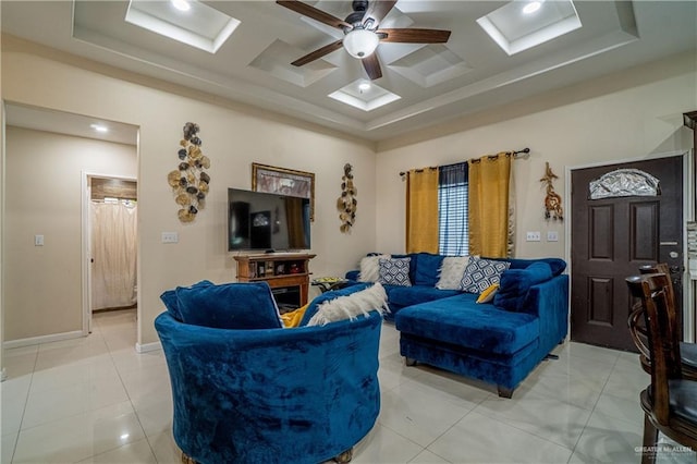 823 Sabrina Dr, Alamo, TX 78516 - living area with a ceiling fan and a raised ceiling