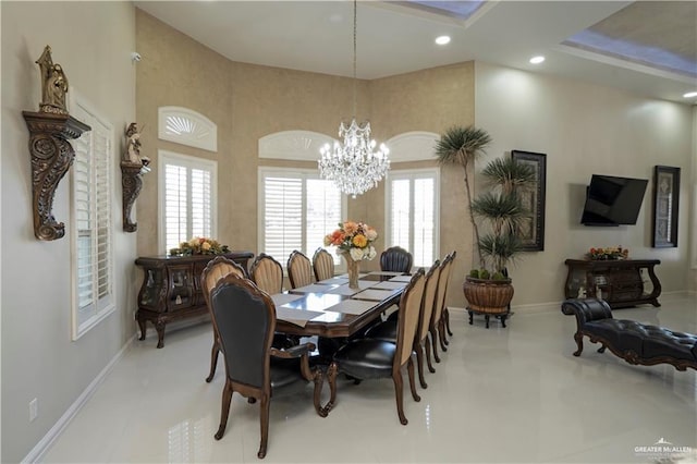 dining room featuring a chandelier