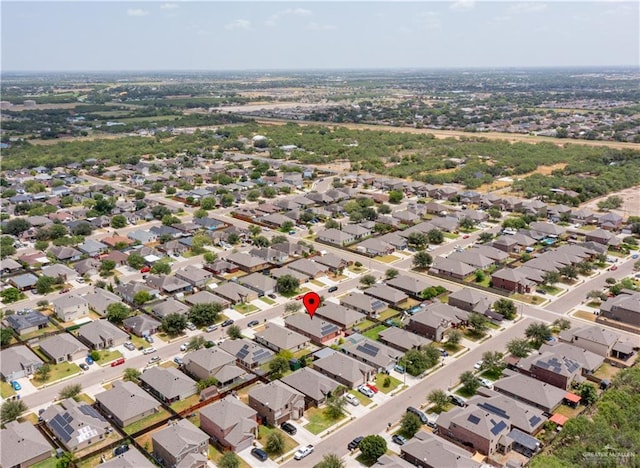 aerial view with a residential view