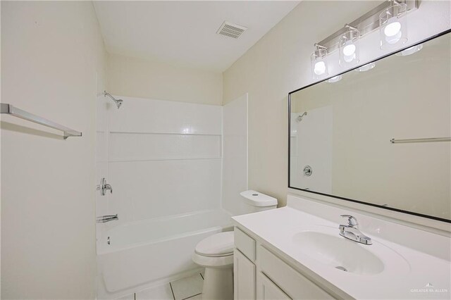 4612 Laurel Ave, Mcallen, TX 78501 - bathroom with toilet, vanity, tile patterned floors, and  shower combination