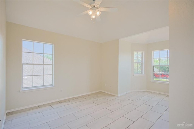 4612 Laurel Ave, Mcallen, TX 78501 - unfurnished room featuring ceiling fan, baseboards, and light tile patterned floors