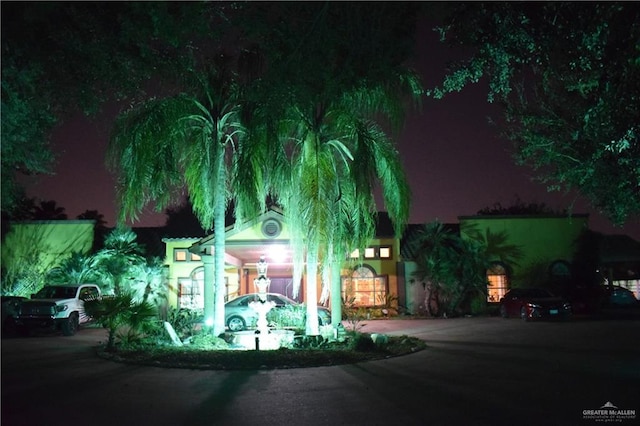 view of property at night