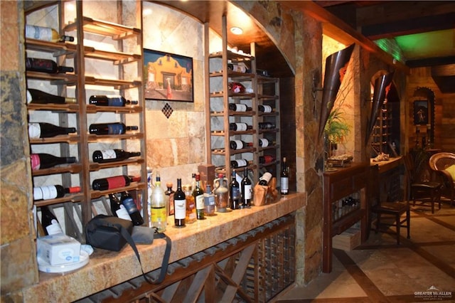 view of wine area