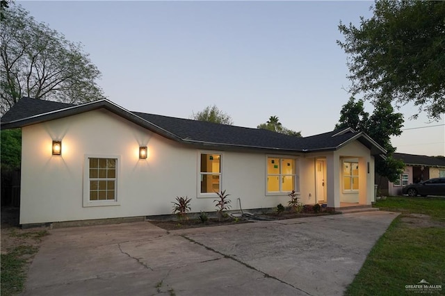 single story home with a patio area