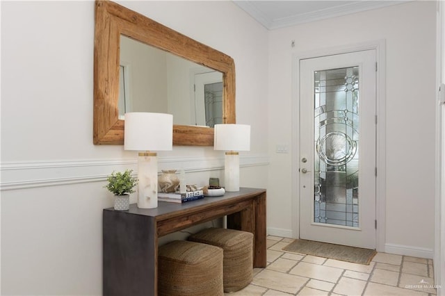107 E Palm St Unit A, South Padre Island, TX 78597 - foyer entrance with ornamental molding and stone finish flooring