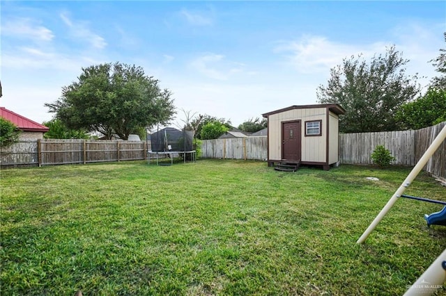 3509 N Ron Dr, Pharr, TX 78577 - fenced backyard with a trampoline and a storage shed