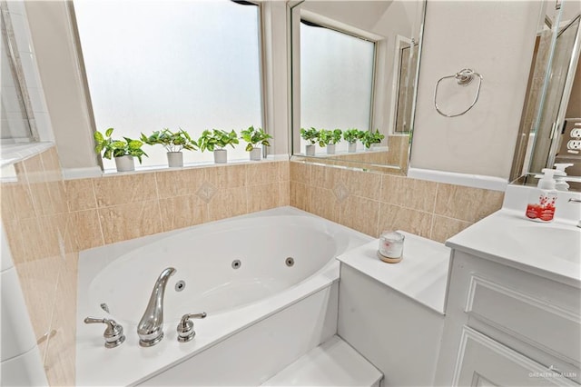 1800 E 24th St, Mission, TX 78574 - full bathroom featuring vanity and a jetted tub