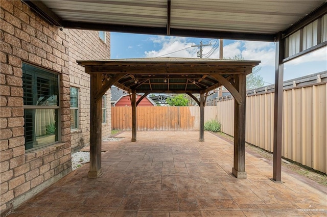 view of patio with a gazebo