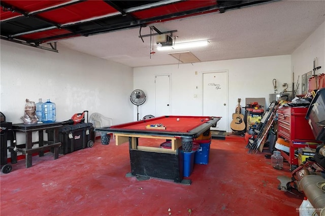 2403 Silver Oak Ave, Mission, TX 78574 - rec room with concrete floors, pool table, and a garage