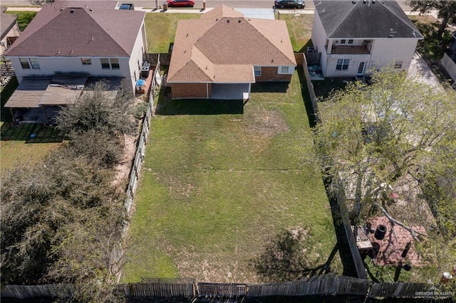 bird's eye view featuring a residential view