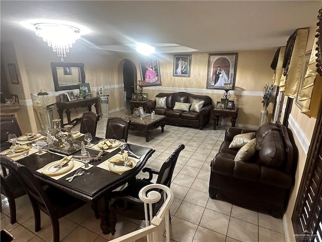 view of tiled dining room