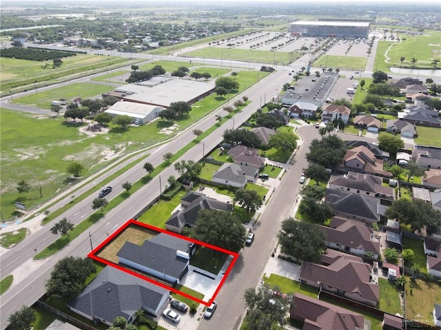 1915 Chandler Cir, Edinburg, TX 78542 - aerial view of residential area with property boundaries highlighted