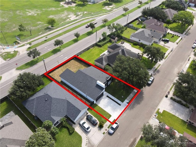 1915 Chandler Cir, Edinburg, TX 78542 - aerial view of residential area with property boundaries highlighted