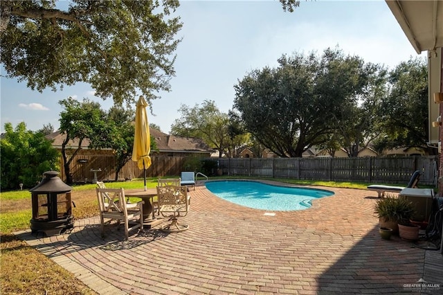 view of pool featuring a patio