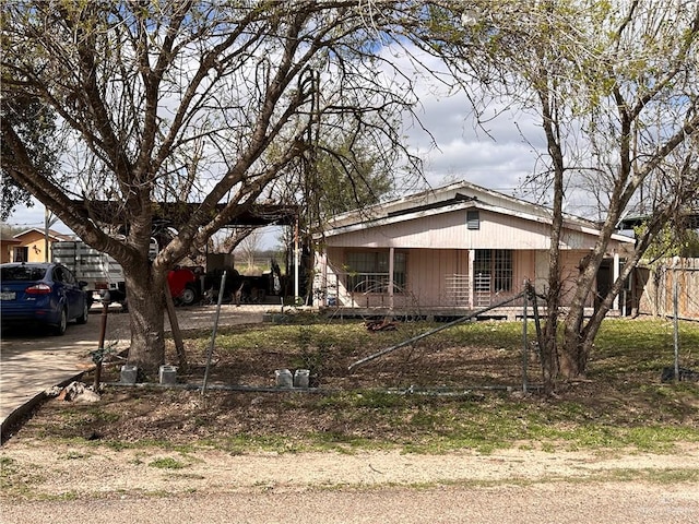 view of front of property with a porch