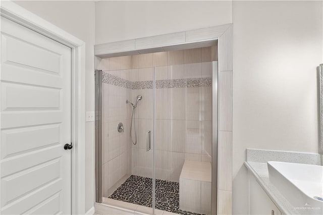 4630 Kristine Dr, Harlingen, TX 78552 - full bathroom featuring a sink and a stall shower