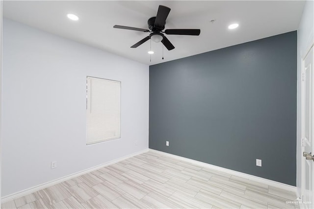 spare room featuring ceiling fan