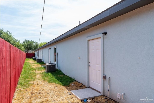 view of home's exterior featuring central AC unit