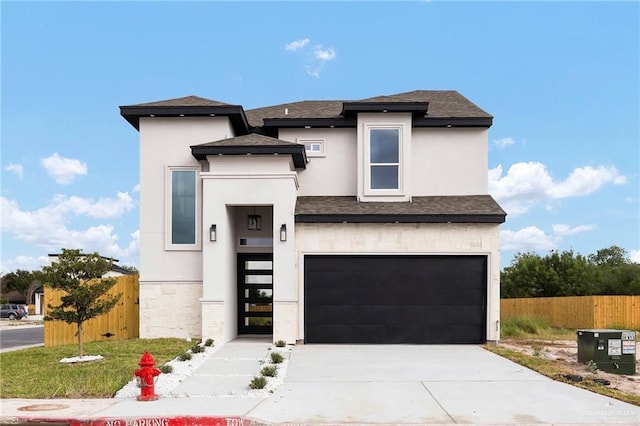 view of front of house featuring a garage