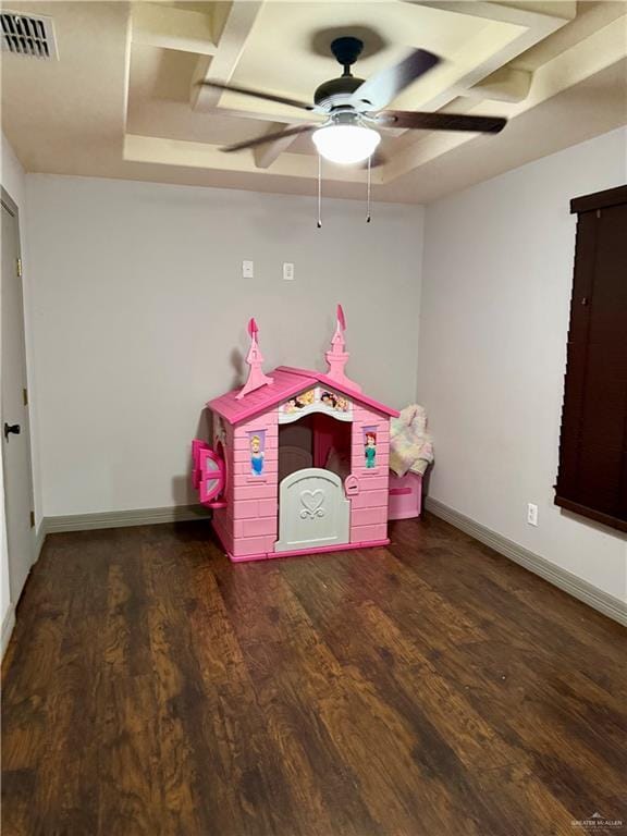 812 W Falcon Ave, Pharr, TX 78577 - rec room with wood finished floors, a ceiling fan, and baseboards