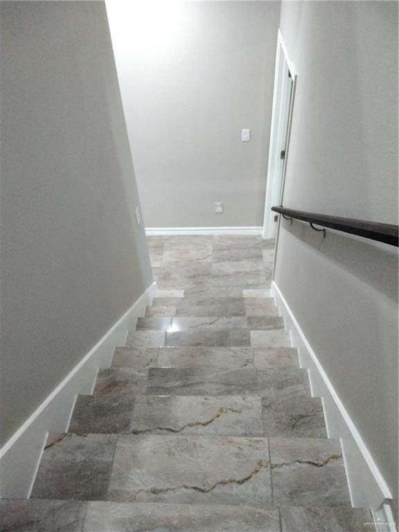 3018 Greenwood Dr, Corpus Christi, TX 78405 - stairs featuring baseboards and marble finish floor
