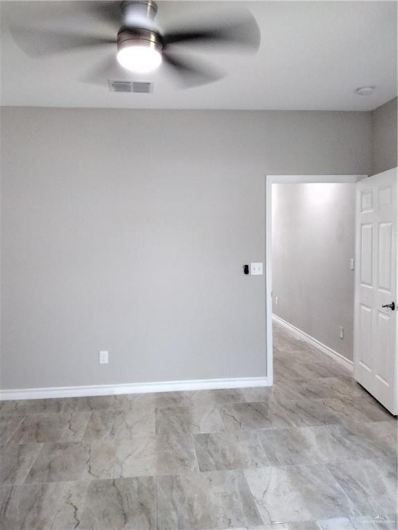 3018 Greenwood Dr, Corpus Christi, TX 78405 - unfurnished room featuring a ceiling fan, baseboards, and visible vents