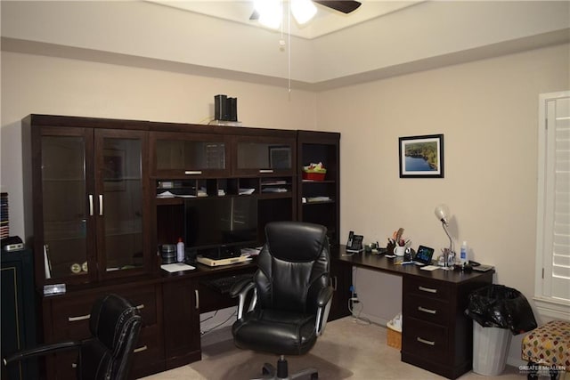 2707 Live Oak St, Mission, TX 78574 - carpeted office with a ceiling fan