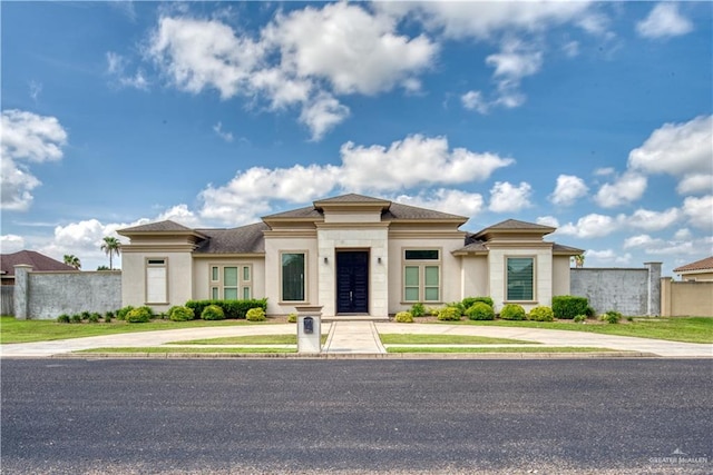 view of prairie-style home