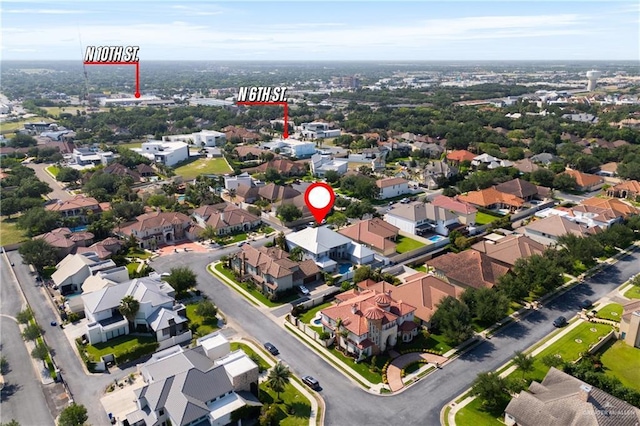 drone / aerial view with a residential view