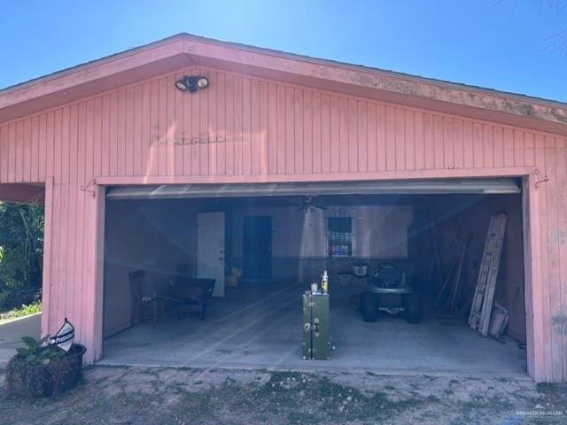 view of garage