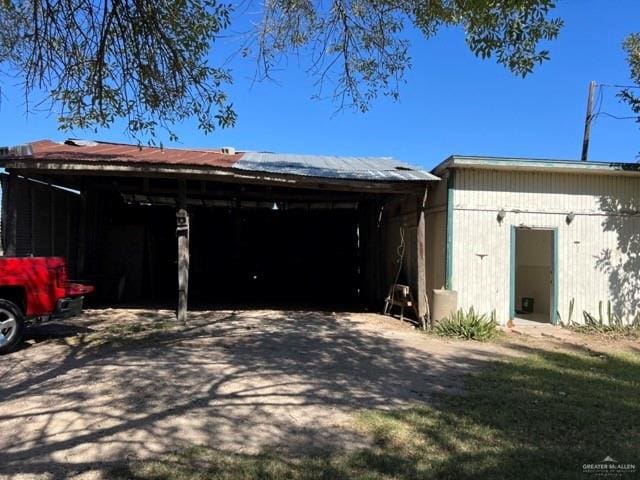 garage with a carport