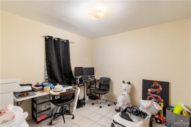 view of tiled home office