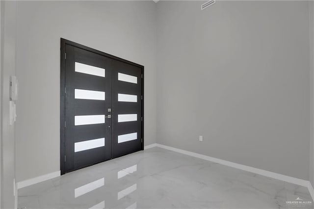 foyer with french doors