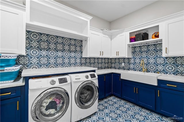 1412 E Mile 2nd Rd, Mission, TX 78574 - laundry room with cabinet space and separate washer and dryer