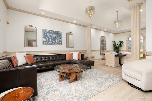 3703 N Glasscock Rd, Palmhurst, TX 78573 - common area with crown molding, recessed lighting, and a wainscoted wall