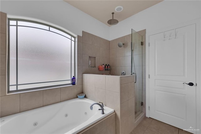 3604 Illeana St, Edinburg, TX 78539 - full bath featuring a shower stall, a tub with jets, and tile patterned floors
