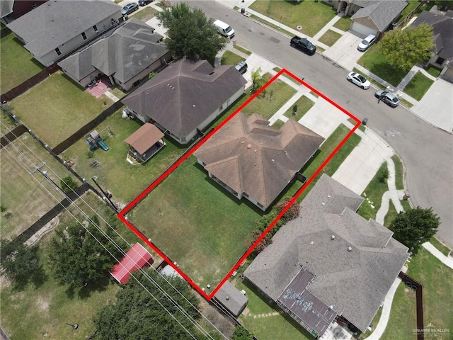 3604 Illeana St, Edinburg, TX 78539 - aerial perspective of suburban area with property boundaries highlighted