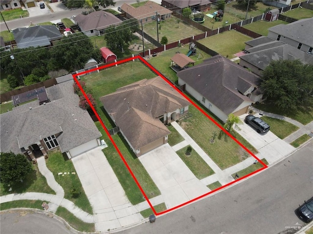3604 Illeana St, Edinburg, TX 78539 - aerial perspective of suburban area featuring property boundaries highlighted